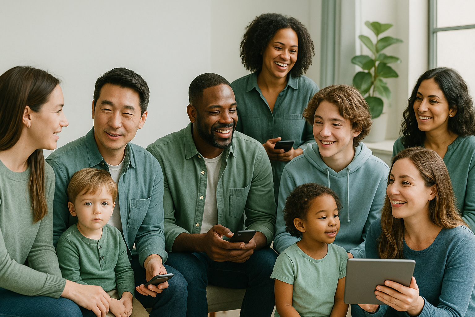 Diverse co-parents building a supportive community together